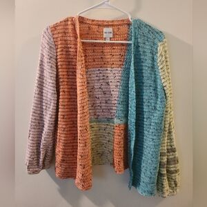 NIC+ZOE Multicolor Open Cardigan